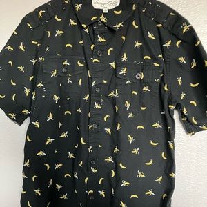 Banana Short Sleeve Button Up